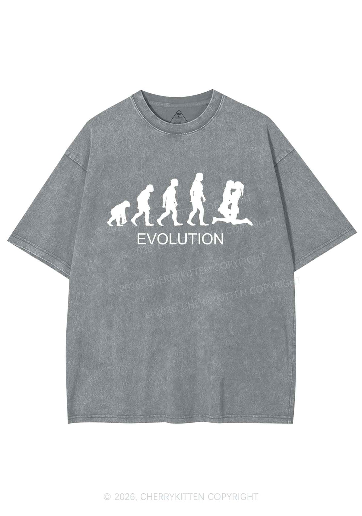 Lesbian Evolution Pride Y2K Shirts Washed Tee Cherrykitten