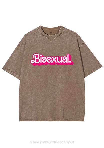 Pink Bisexual Pride Y2K Shirts Washed Tee Cherrykitten