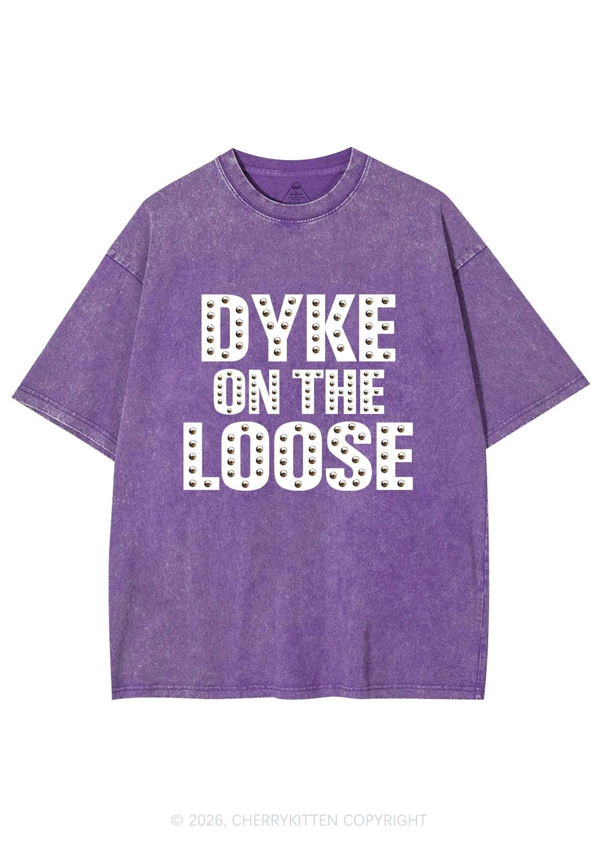 Dyke On The Loose Pride Y2K Shirts Washed Tee Cherrykitten
