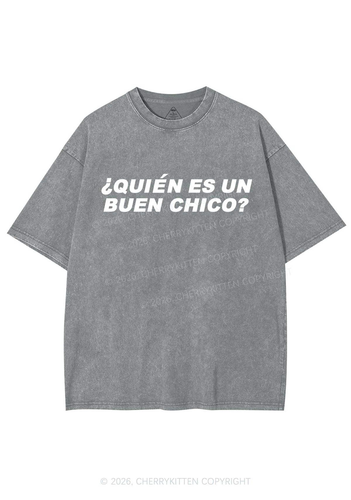 Quien Es Un Buen Chico Y2K Shirts Washed Tee Cherrykitten