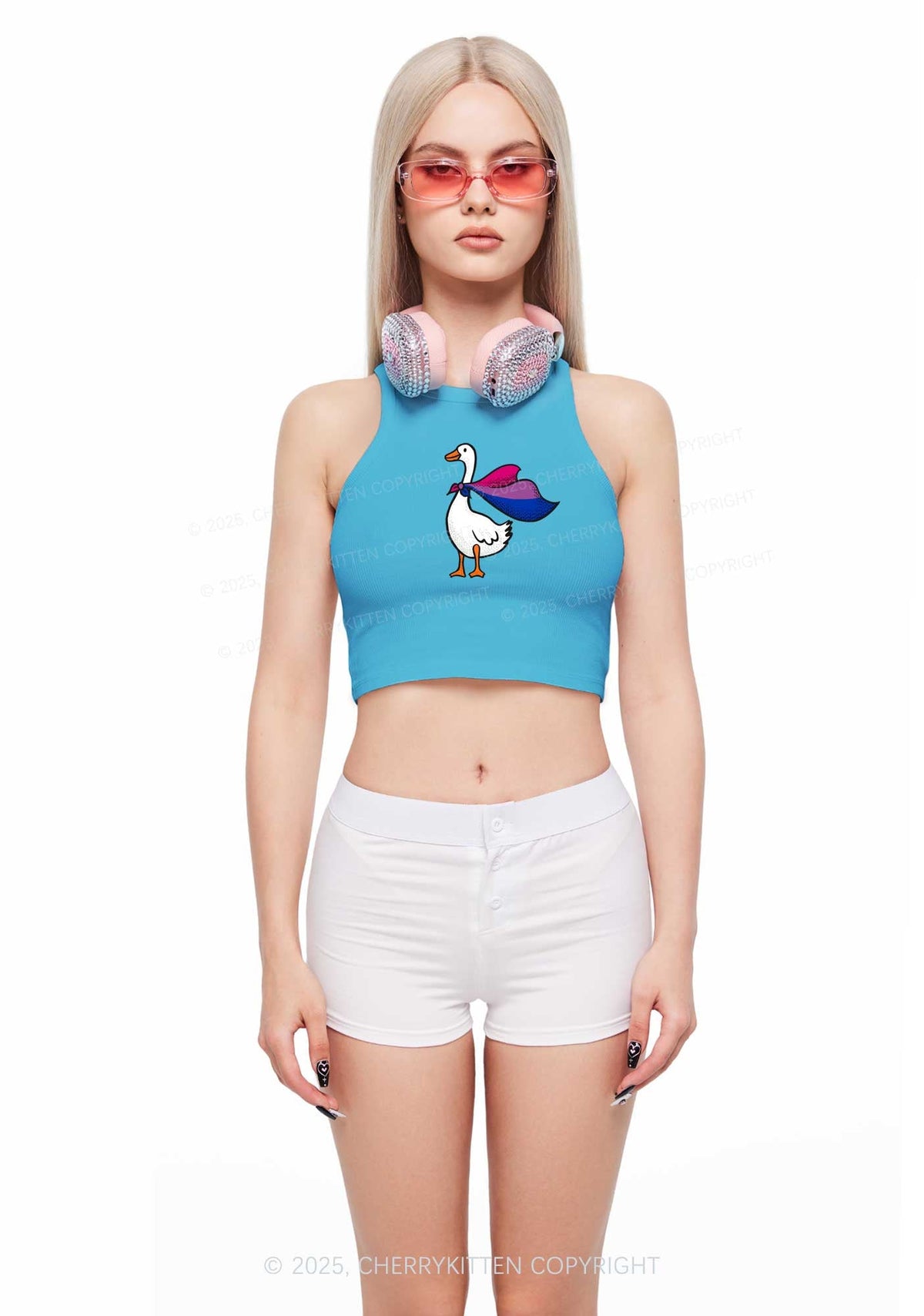 Bisexual Goose Pride Y2K Crop Tank Top Cherrykitten