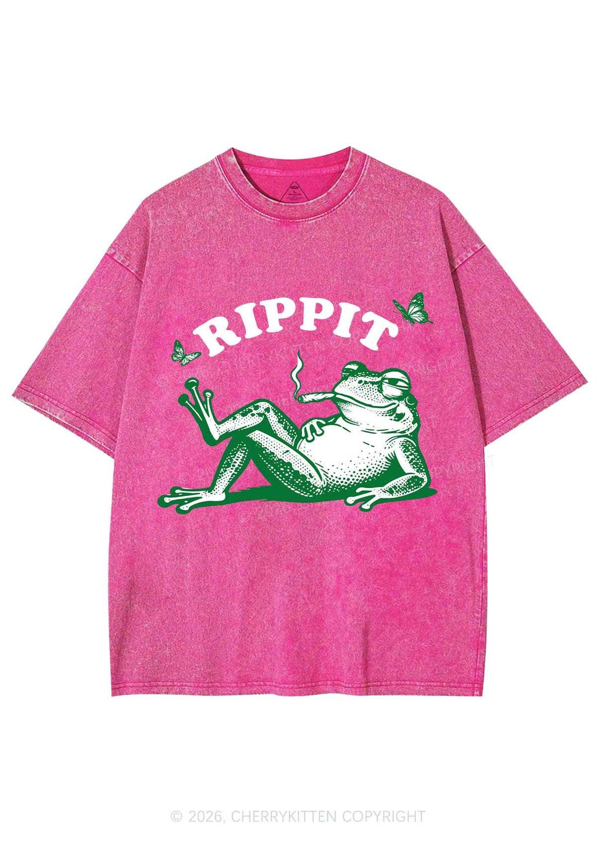 Rippit Frog Y2K Shirts Washed Tee Cherrykitten