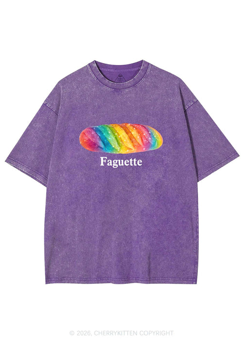 Rainbow Faguette Pride Y2K Shirts Washed Tee Cherrykitten