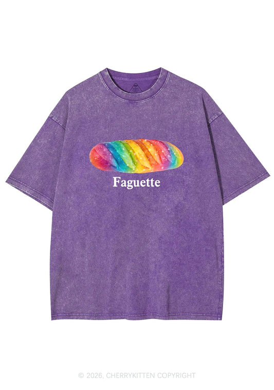Rainbow Faguette Pride Y2K Shirts Washed Tee Cherrykitten