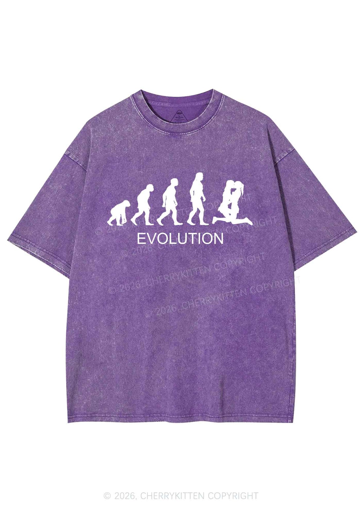 Lesbian Evolution Pride Y2K Shirts Washed Tee Cherrykitten