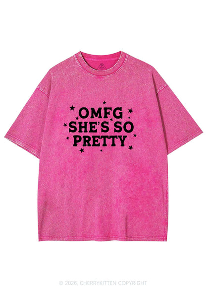 OMFG Shes So Pretty Pride Y2K Shirts Washed Tee Cherrykitten
