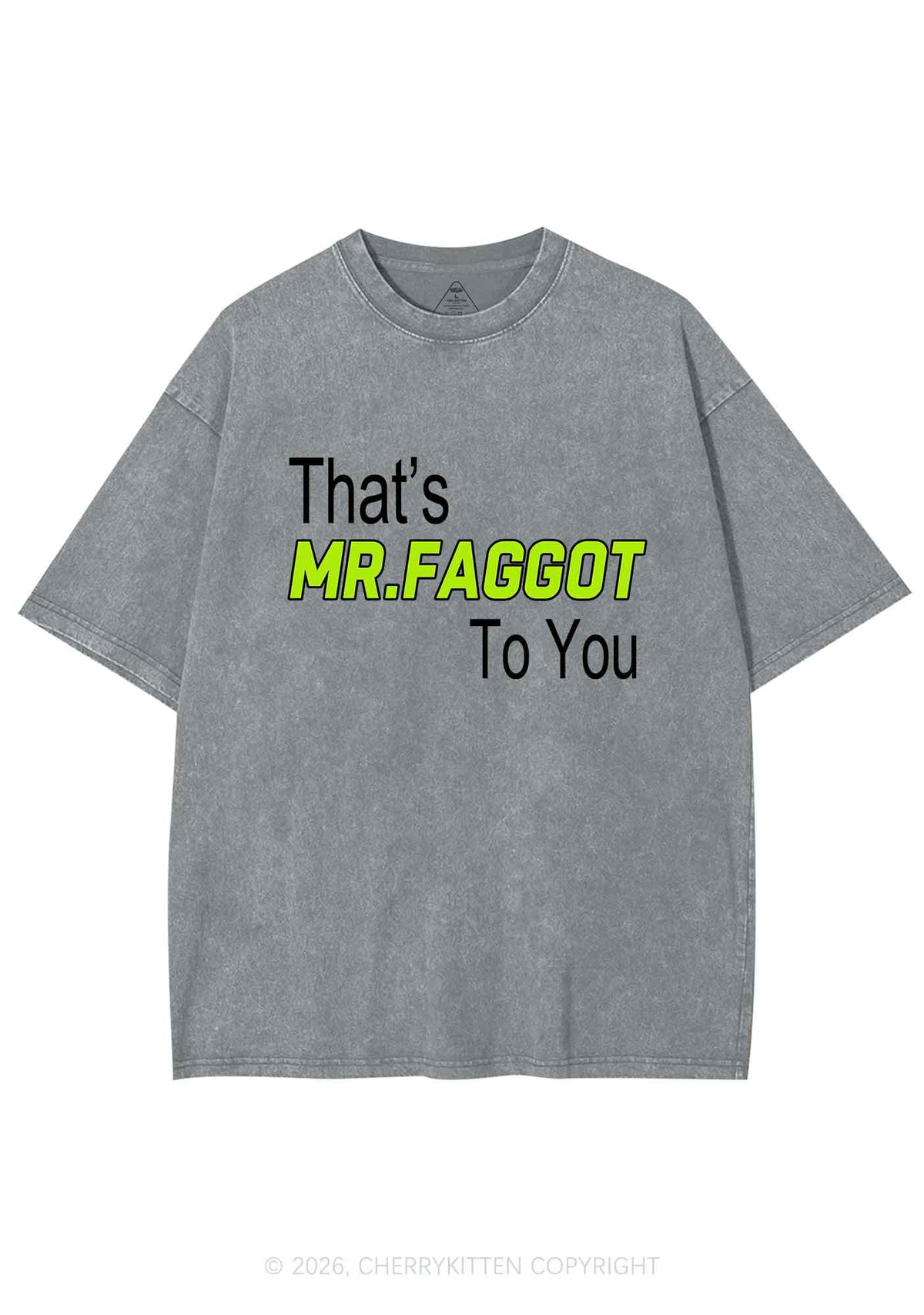 Thats Mr Faggot To You Pride Y2K Shirts Washed Tee Cherrykitten