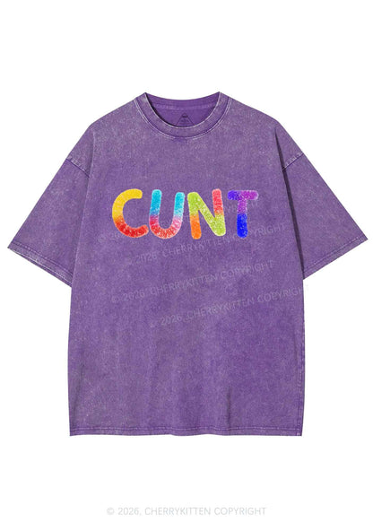Rainbow Candy Cxxt Pride Y2K Shirts Washed Tee Cherrykitten