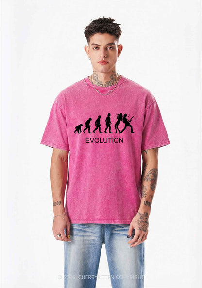 Evolution Rock Band Y2K Shirts Washed Tee Cherrykitten