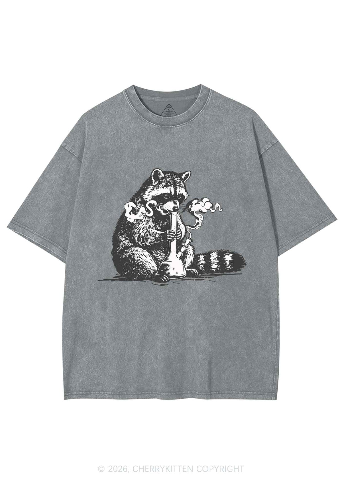 Stoned Raccoon Y2K Shirts Washed Tee Cherrykitten