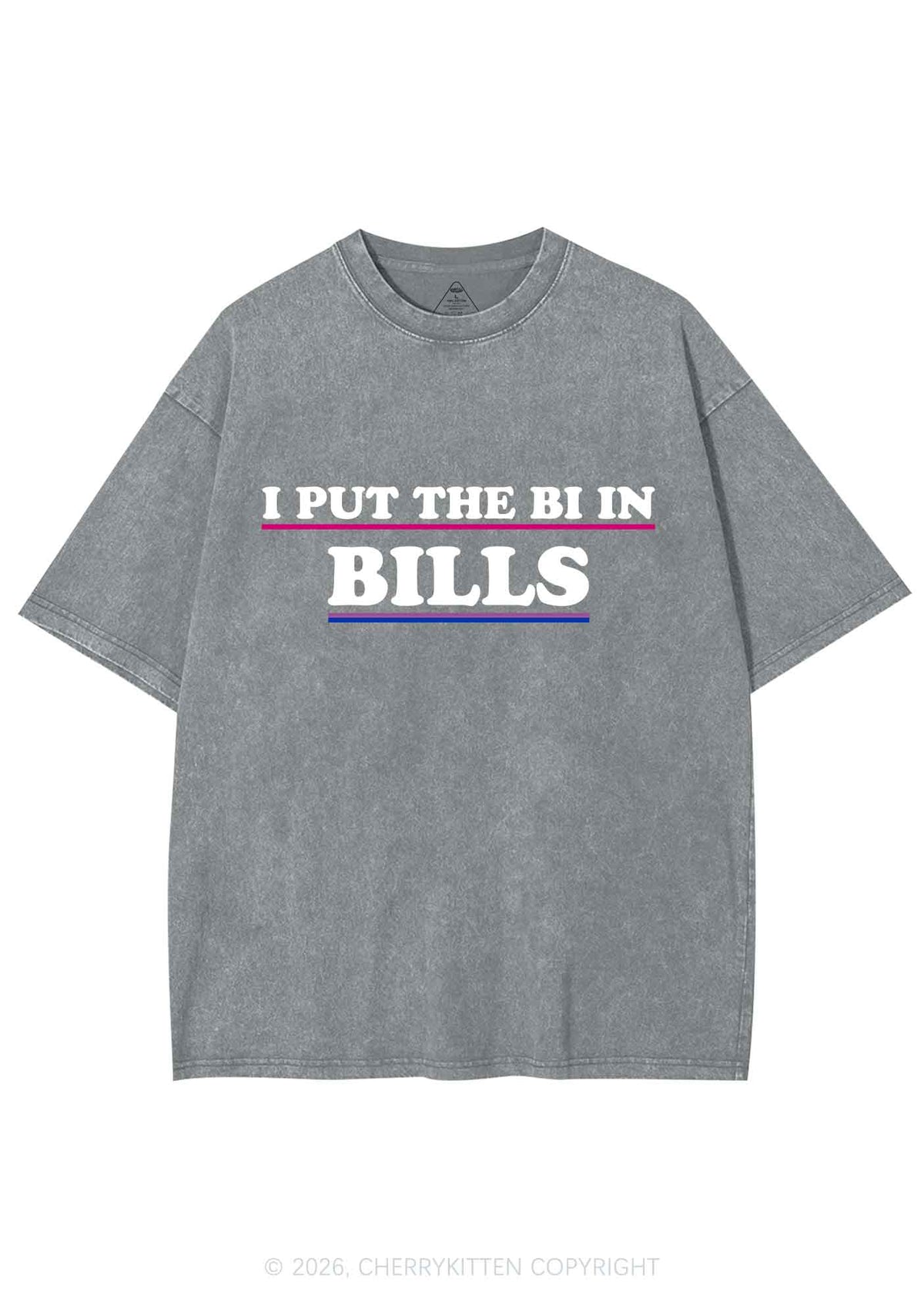 I Put The Bi In Bills Pride Y2K Shirts Washed Tee Cherrykitten