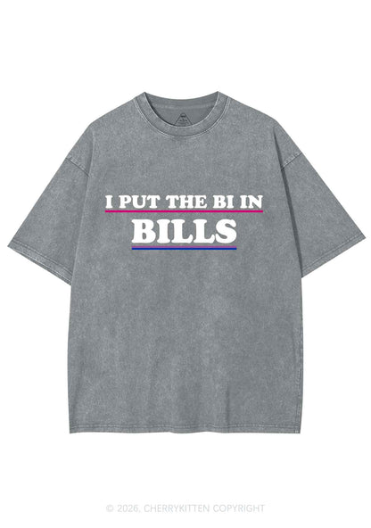 I Put The Bi In Bills Pride Y2K Shirts Washed Tee Cherrykitten