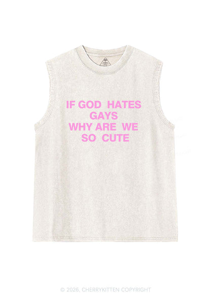 If God Hates Gays Pride Y2K Washed Muscle Tank Cherrykitten