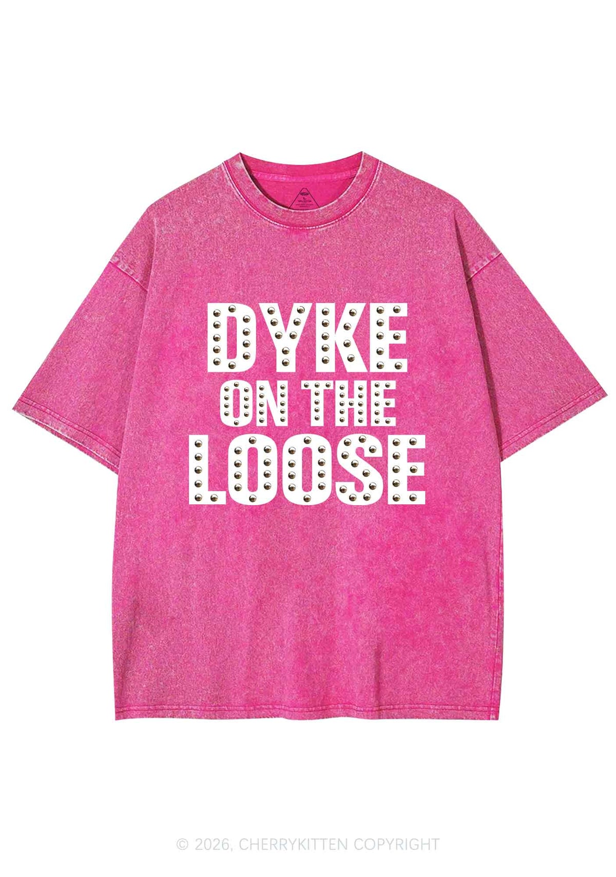 Dyke On The Loose Pride Y2K Shirts Washed Tee Cherrykitten