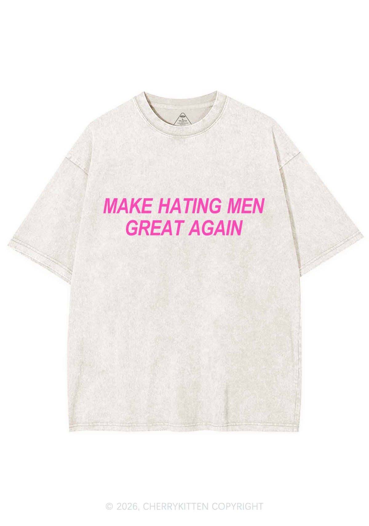 Make Hating Men Great Again Y2K Shirts Washed Tee Cherrykitten