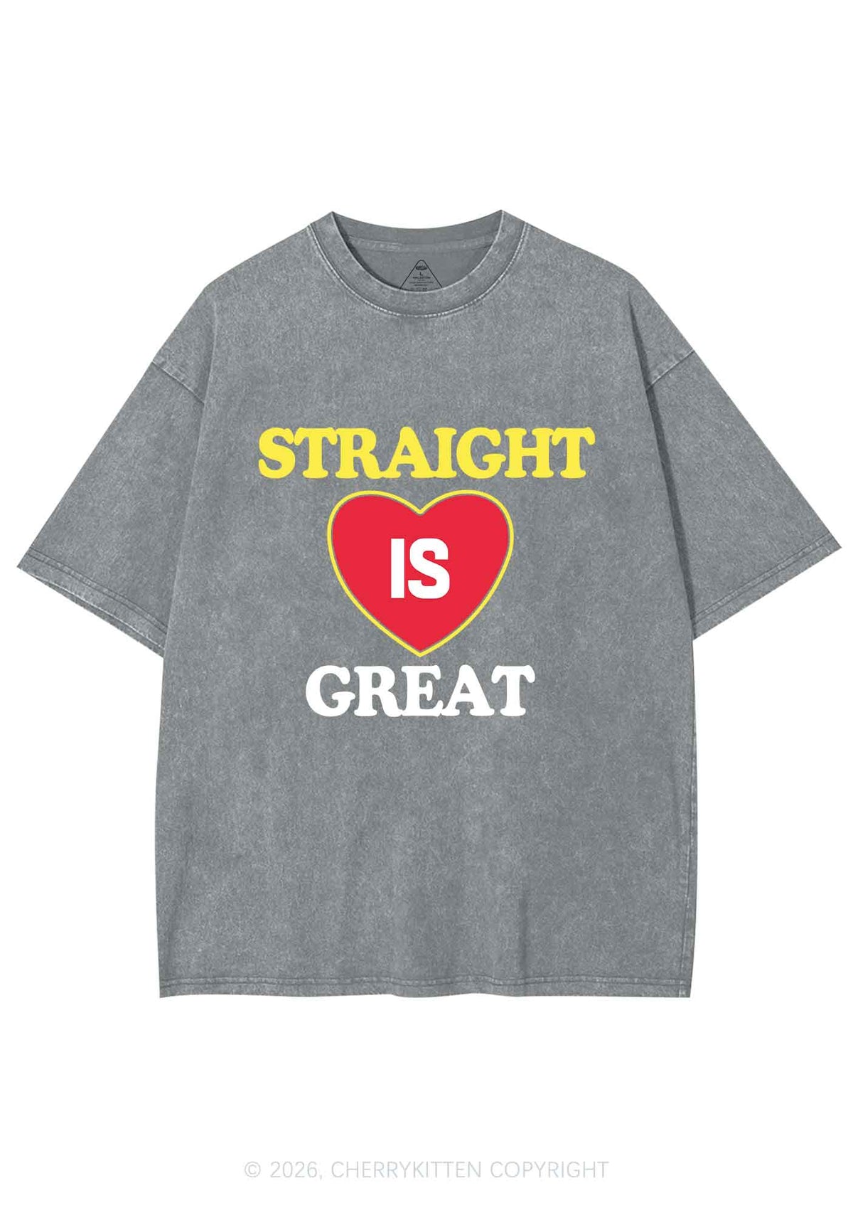 Straight Is Great Pride Y2K Shirts Washed Tee Cherrykitten