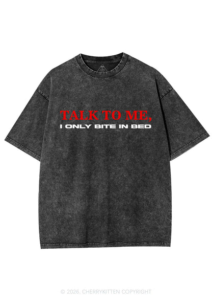 I Only Bite In Bed Y2K Shirts Washed Tee Cherrykitten
