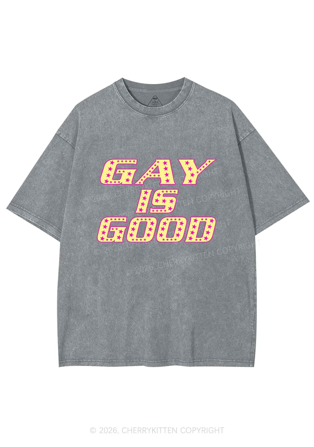 Gay Is Good Pride Y2K Shirts Washed Tee Cherrykitten