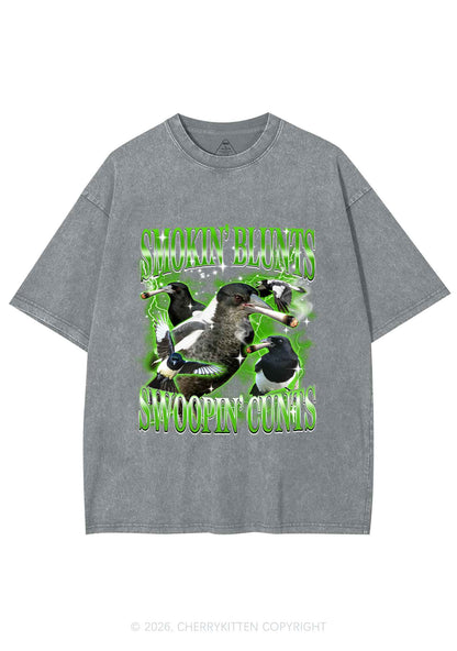 Smokin Blunts Swoopin Cxxts Y2K Shirts Washed Tee Cherrykitten