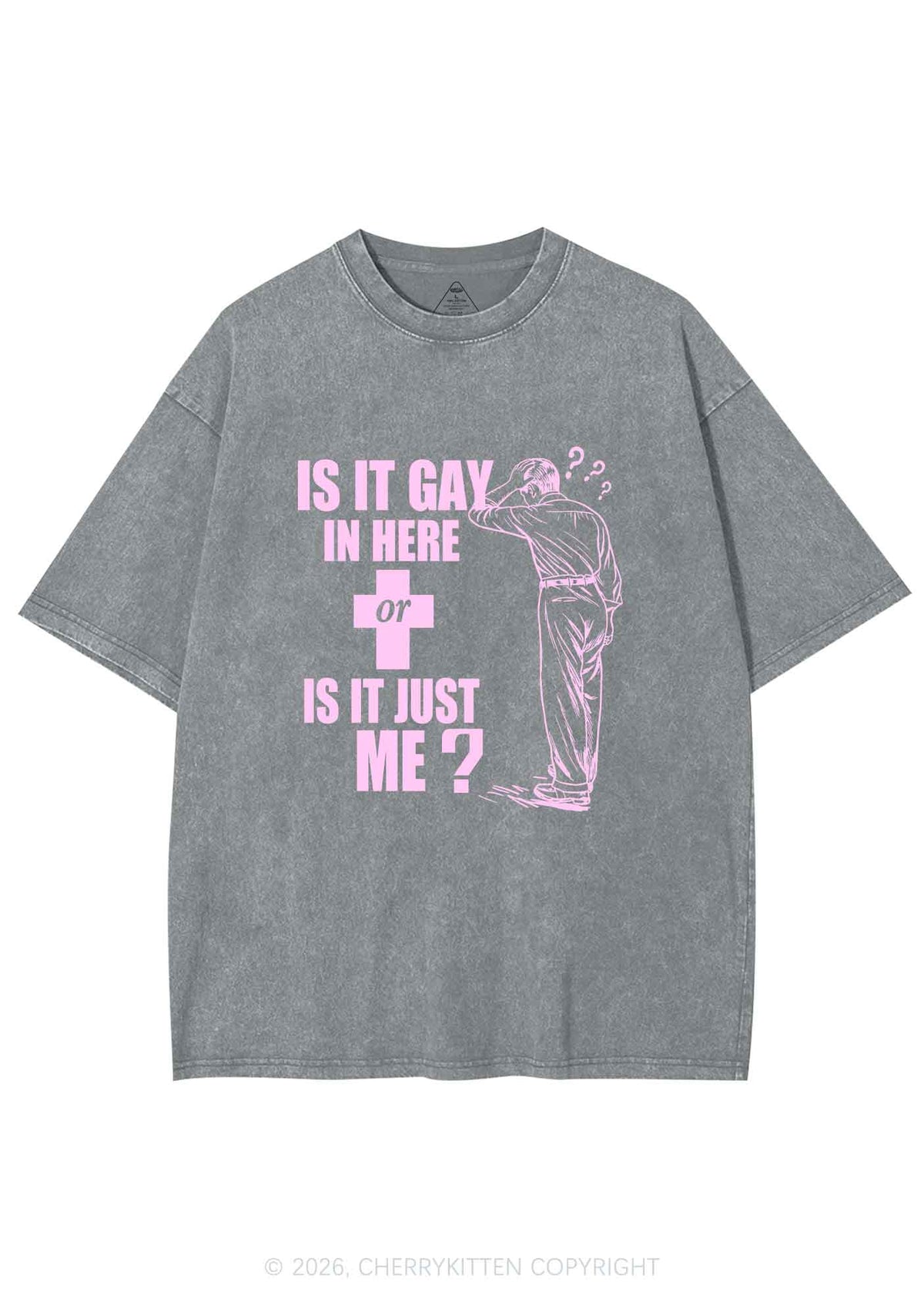 Is It Gay In Here Pride Y2K Shirts Washed Tee Cherrykitten