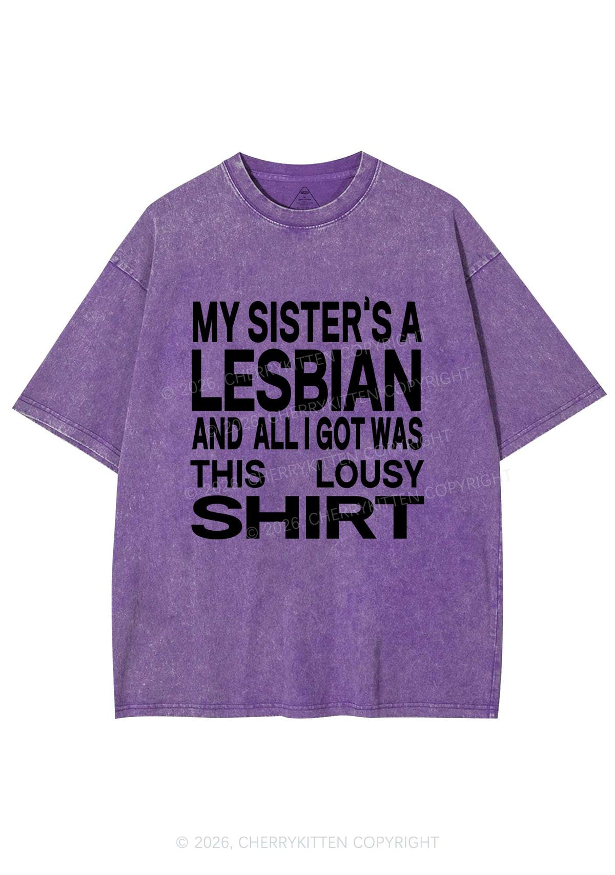 My Sisters A Lesbian Pride Y2K Shirts Washed Tee Cherrykitten