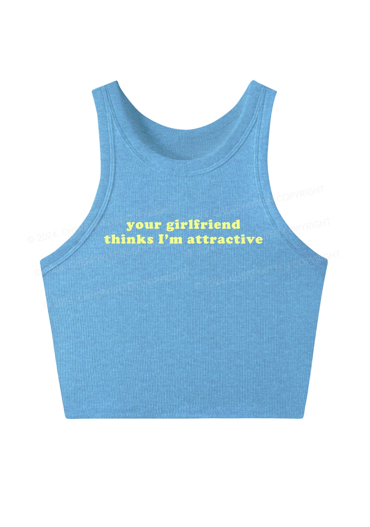I'm Attractive Y2K Crop Tank Top Cherrykitten