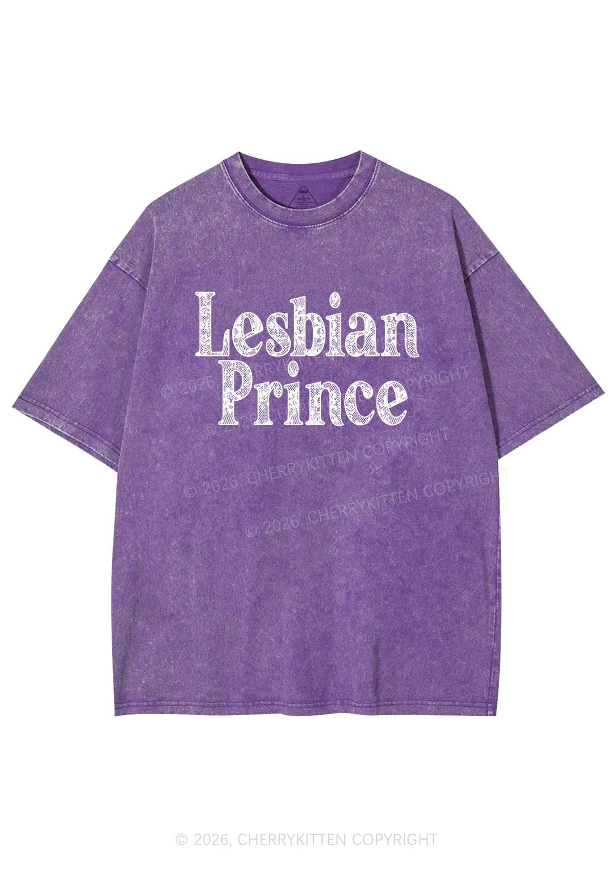 Lesbian Prince Pride Y2K Shirts Washed Tee Cherrykitten
