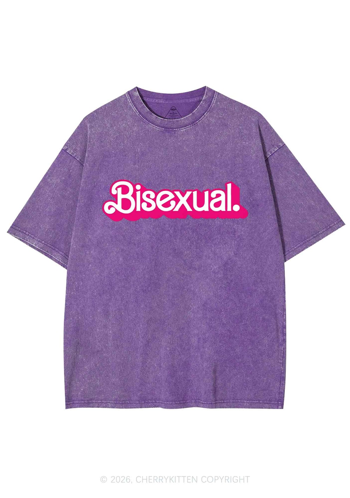Pink Bisexual Pride Y2K Shirts Washed Tee Cherrykitten