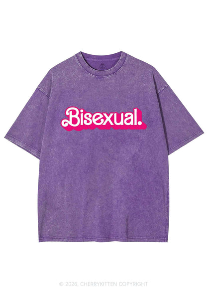 Pink Bisexual Pride Y2K Shirts Washed Tee Cherrykitten