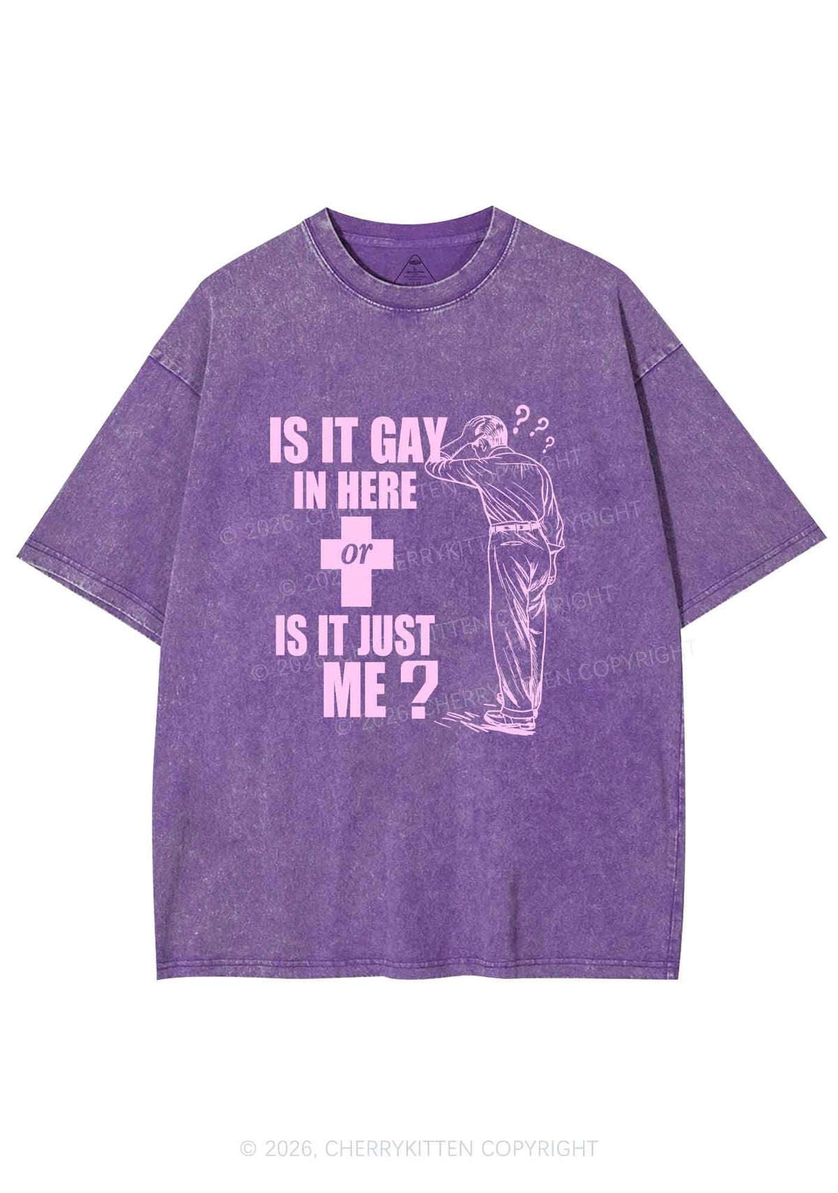Is It Gay In Here Pride Y2K Shirts Washed Tee Cherrykitten