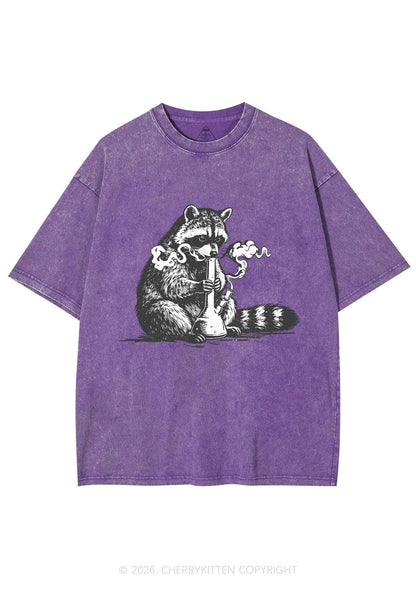 Stoned Raccoon Y2K Shirts Washed Tee Cherrykitten