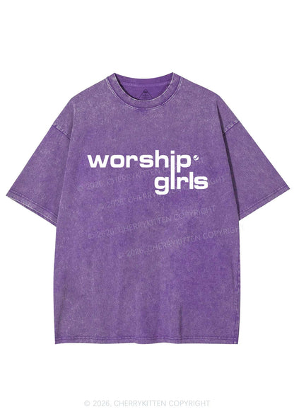 Worship Girls Pride Y2K Shirts Washed Tee Cherrykitten