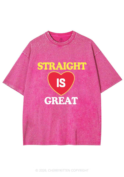 Straight Is Great Pride Y2K Shirts Washed Tee Cherrykitten