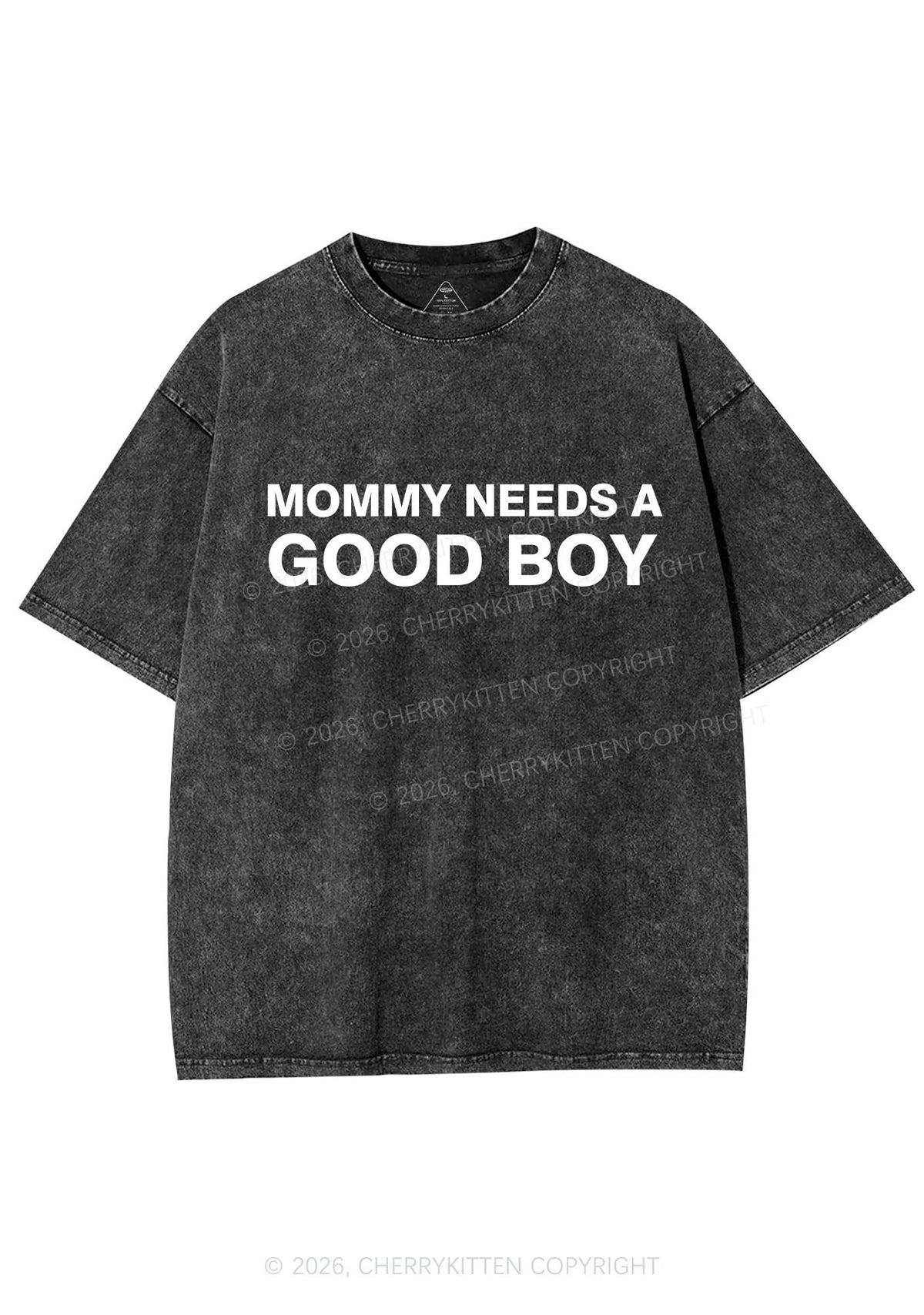 Mommy Needs A Good Boy Y2K Shirts Washed Tee Cherrykitten