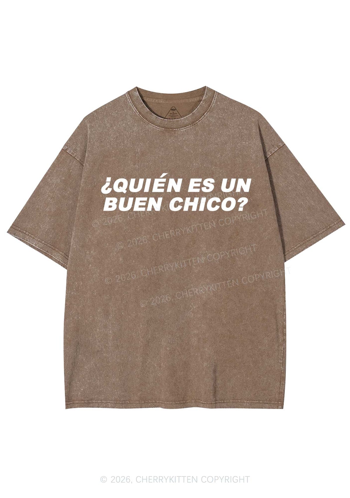 Quien Es Un Buen Chico Y2K Shirts Washed Tee Cherrykitten