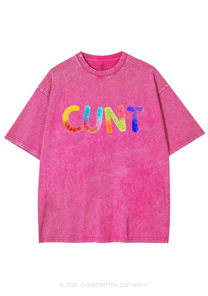 Rainbow Candy Cxxt Pride Y2K Shirts Washed Tee Cherrykitten