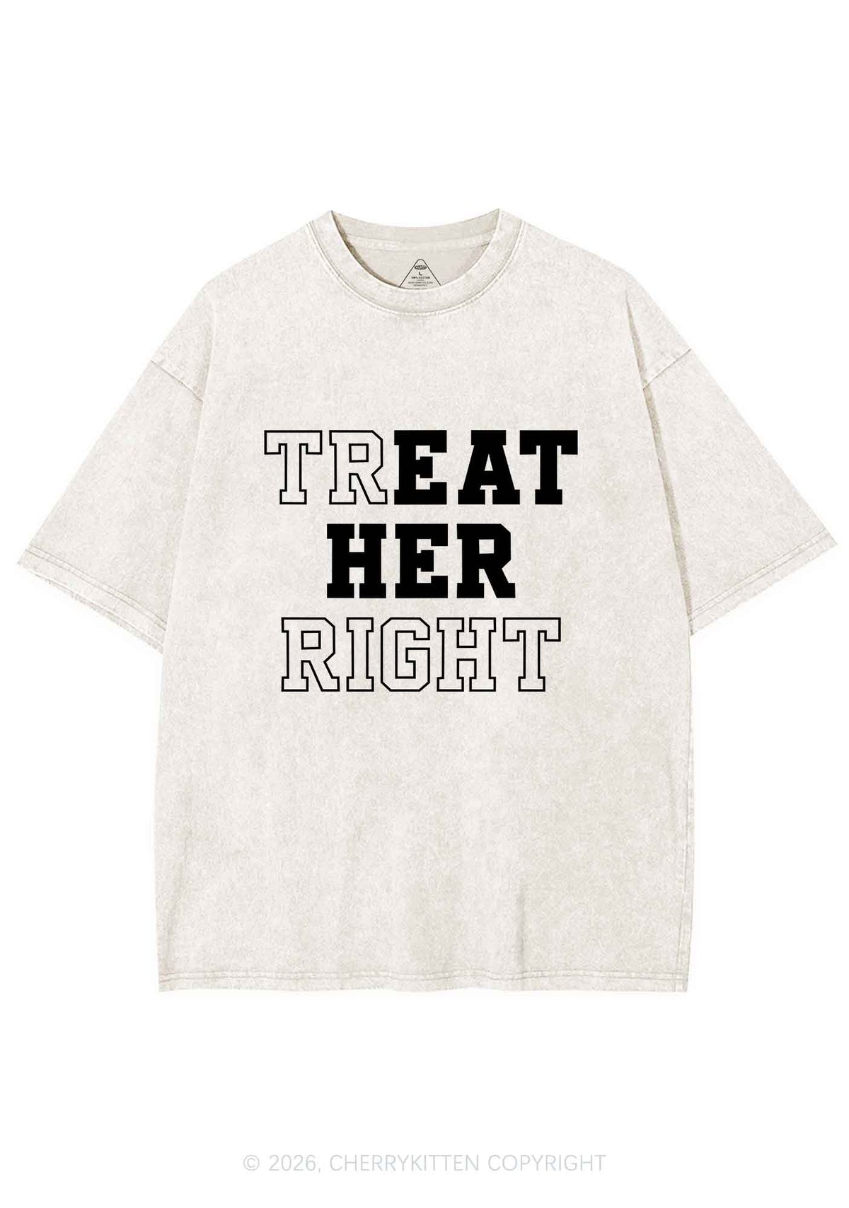 Eat Her Right Pride Y2K Shirts Washed Tee Cherrykitten