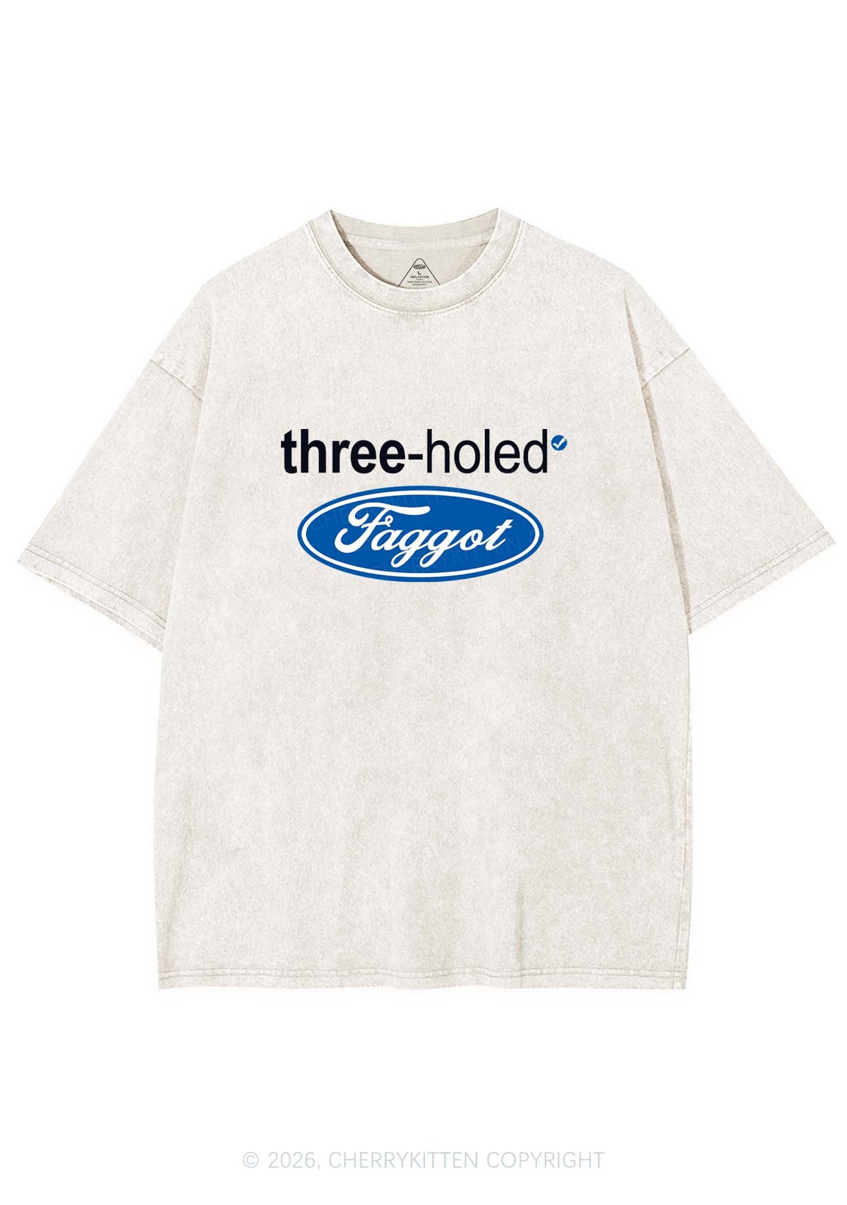Three Holed Faggot Pride Y2K Shirts Washed Tee Cherrykitten