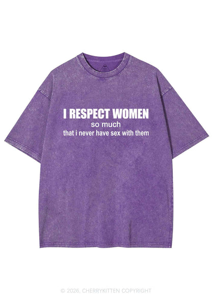 I Respect Women Pride Y2K Shirts Washed Tee Cherrykitten