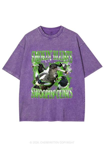 Smokin Blunts Swoopin Cxxts Y2K Shirts Washed Tee Cherrykitten