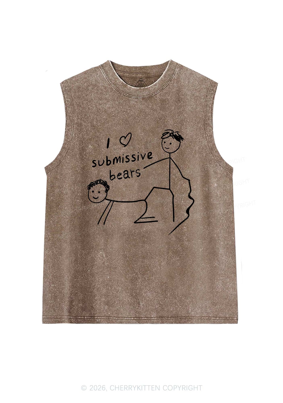 I Love S Bears Y2K Washed Muscle Tank Cherrykitten