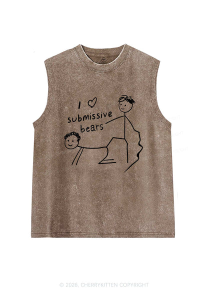 I Love S Bears Y2K Washed Muscle Tank Cherrykitten