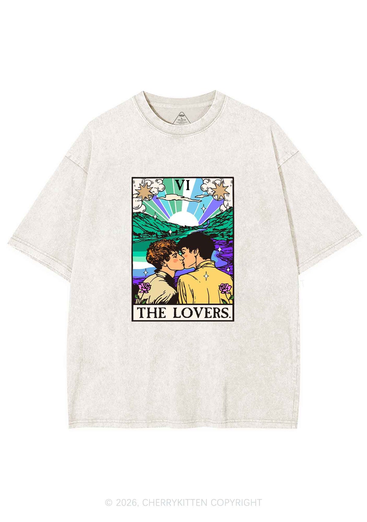 The Gay Lovers Pride Y2K Shirts Washed Tee Cherrykitten