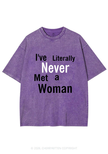Never Met A Woman Pride Y2K Shirts Washed Tee Cherrykitten
