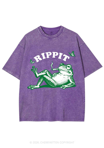 Rippit Frog Y2K Shirts Washed Tee Cherrykitten