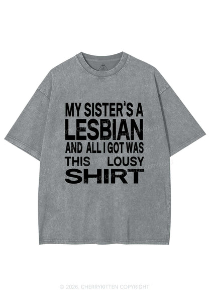 My Sisters A Lesbian Pride Y2K Shirts Washed Tee Cherrykitten