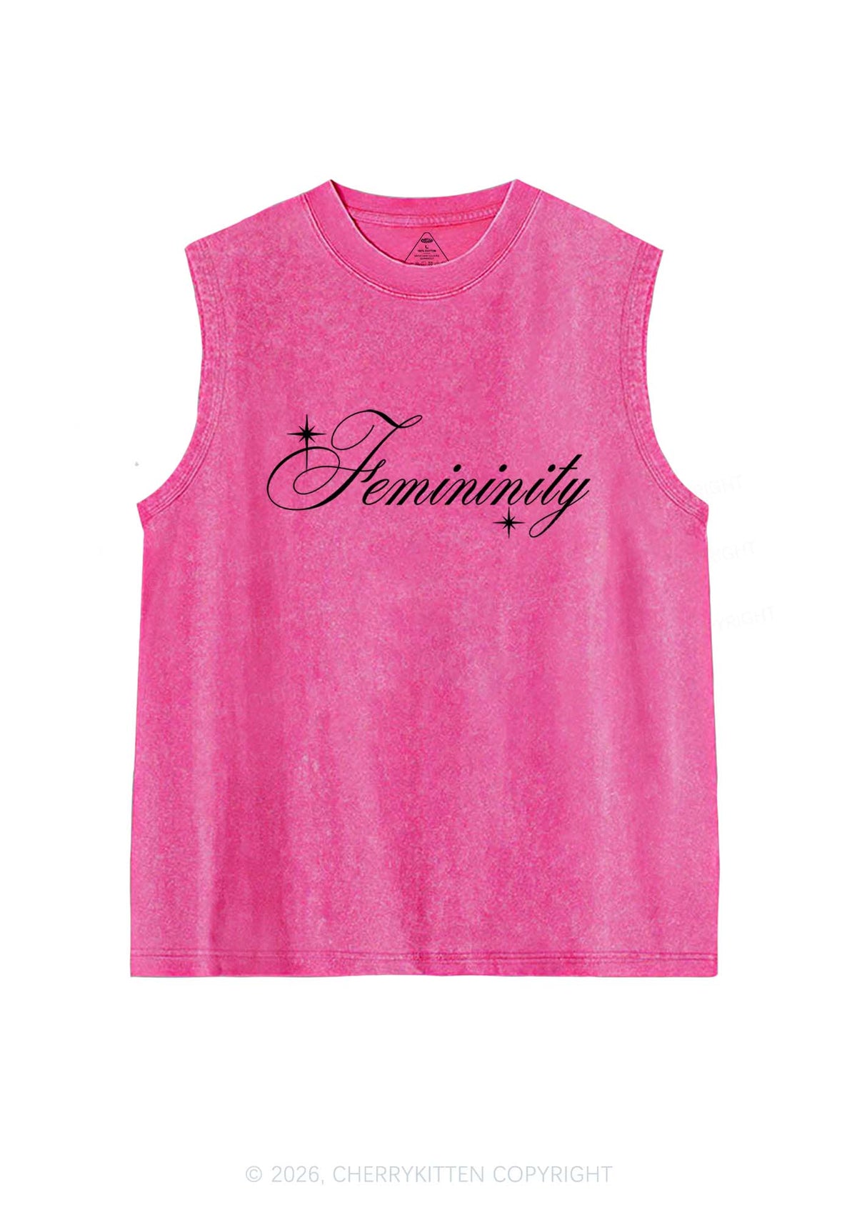 Femininity Pride Y2K Washed Muscle Tank Cherrykitten
