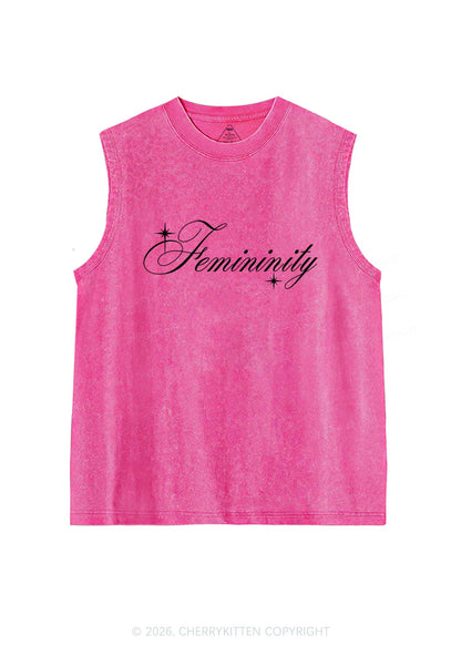 Femininity Pride Y2K Washed Muscle Tank Cherrykitten
