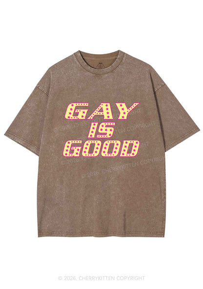 Gay Is Good Pride Y2K Shirts Washed Tee Cherrykitten