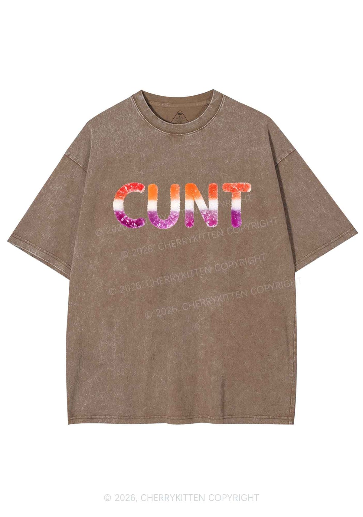 Lesbian Candy Cxxt Pride Y2K Shirts Washed Tee Cherrykitten